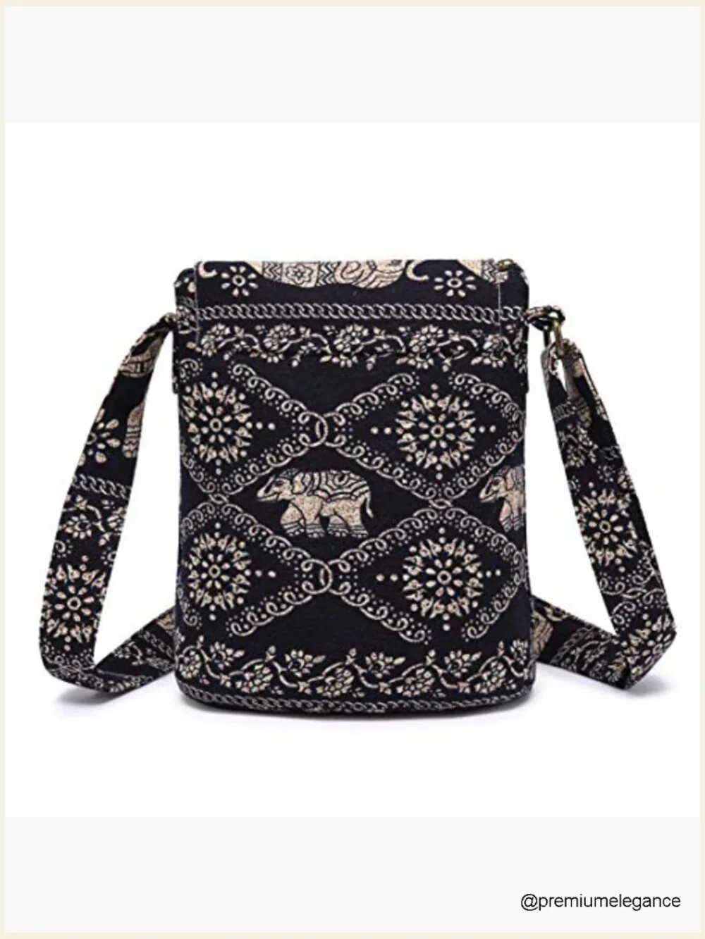 Hobo Shoulder Bag Crossbody Handbag Canvas Floral Print Boho Hippie Retro Purse